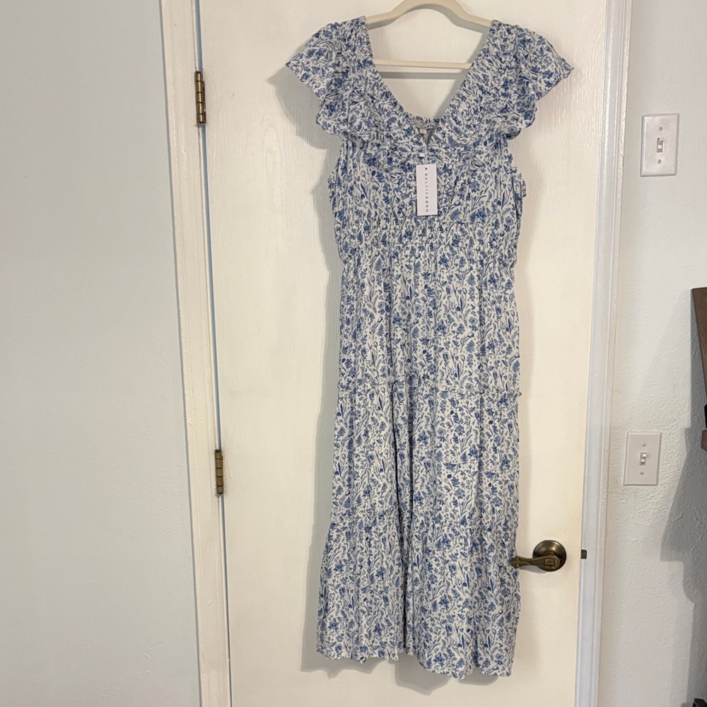 Floral Blue Midi dress